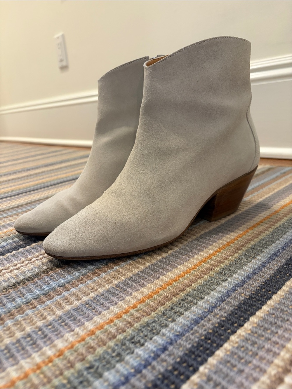 Isabel Marant Light Gray Suede Ankle Boot